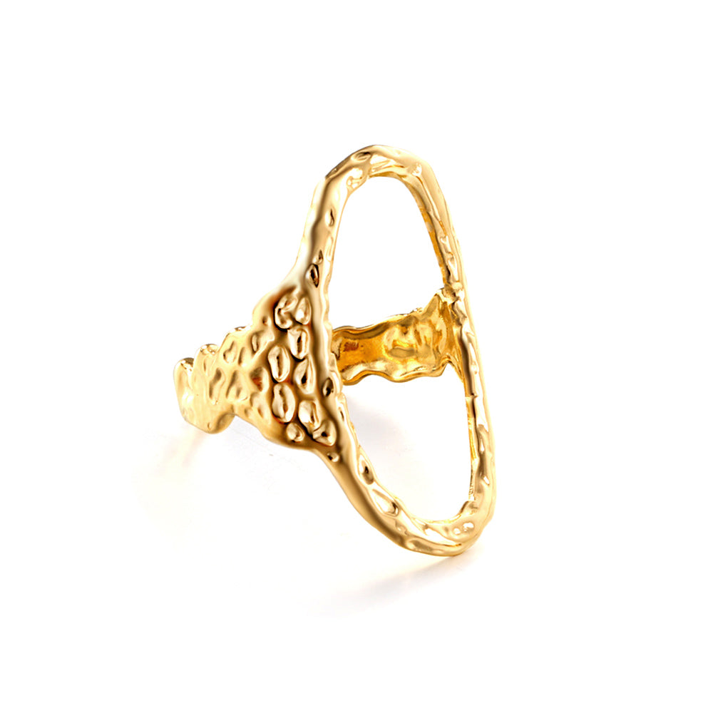 Ovale statement ring in goudkleur