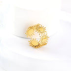 Gouden Zonnestralen Statement Ring