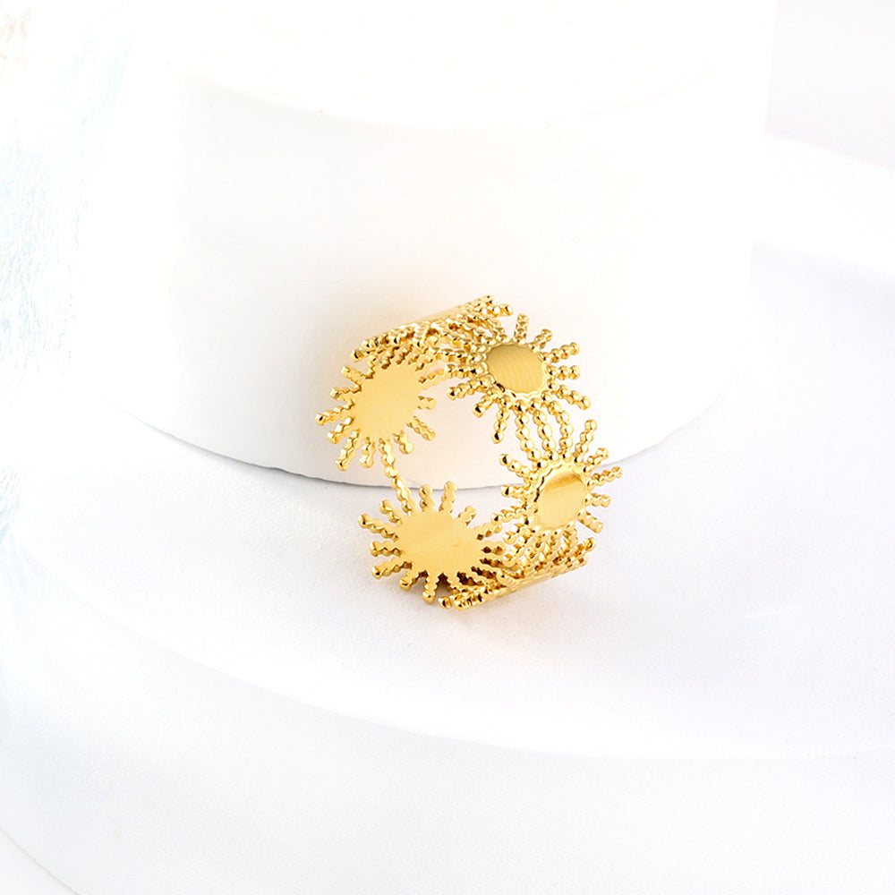 Gouden Zonnestralen Statement Ring
