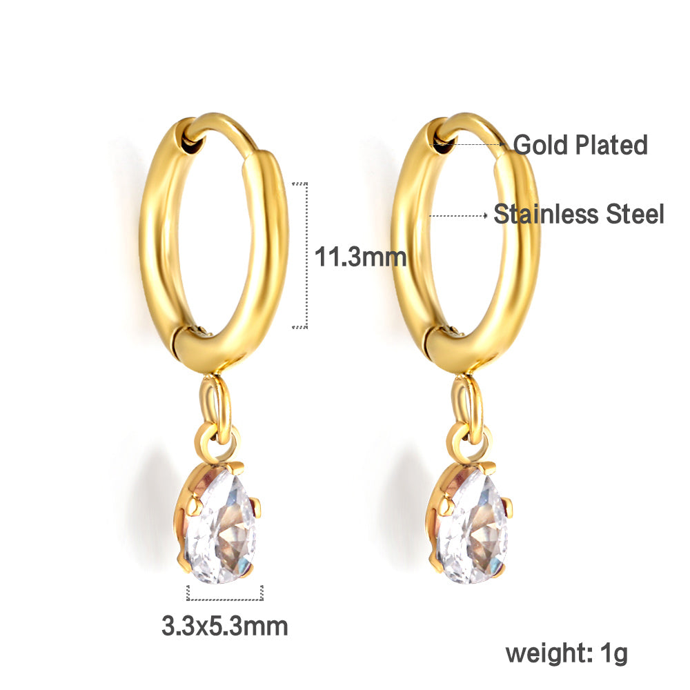 Zirkonia oorbellen met druppelvorm