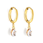 Zirkonia oorbellen met druppelvorm