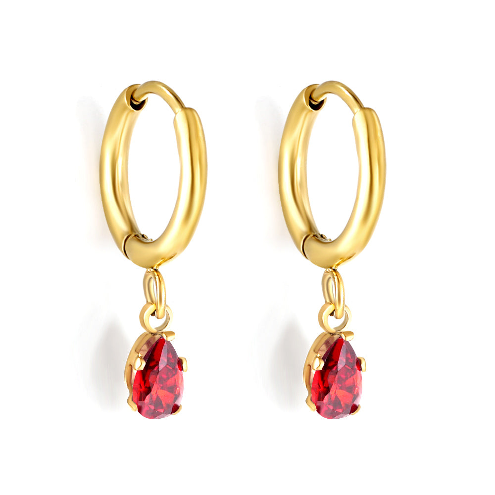 Zirkonia oorbellen met druppelvorm