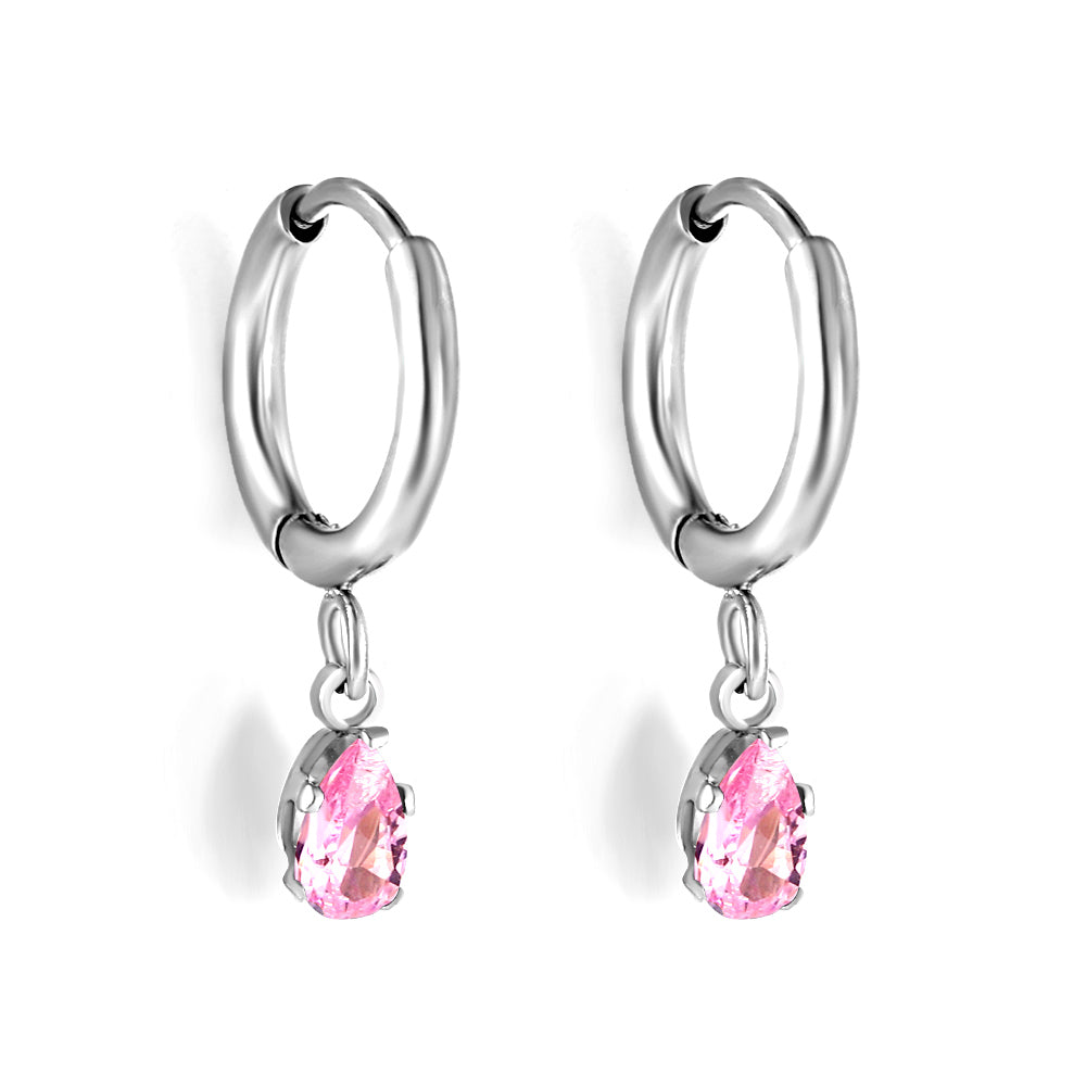 Zirkonia oorbellen met druppelvorm