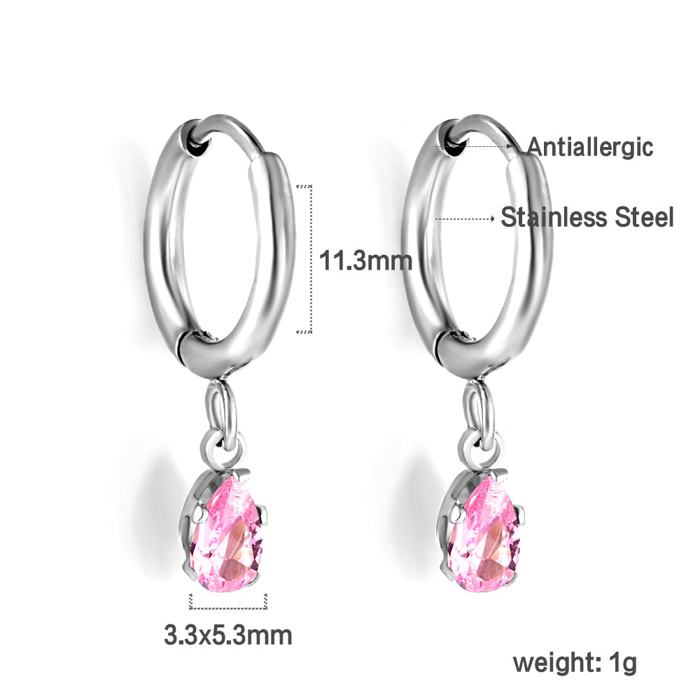 Zirkonia oorbellen met druppelvorm