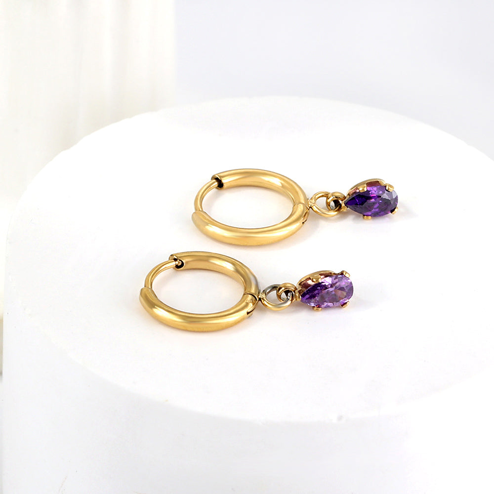 Zirkonia oorbellen met druppelvorm