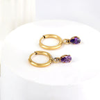 Zirkonia oorbellen met druppelvorm