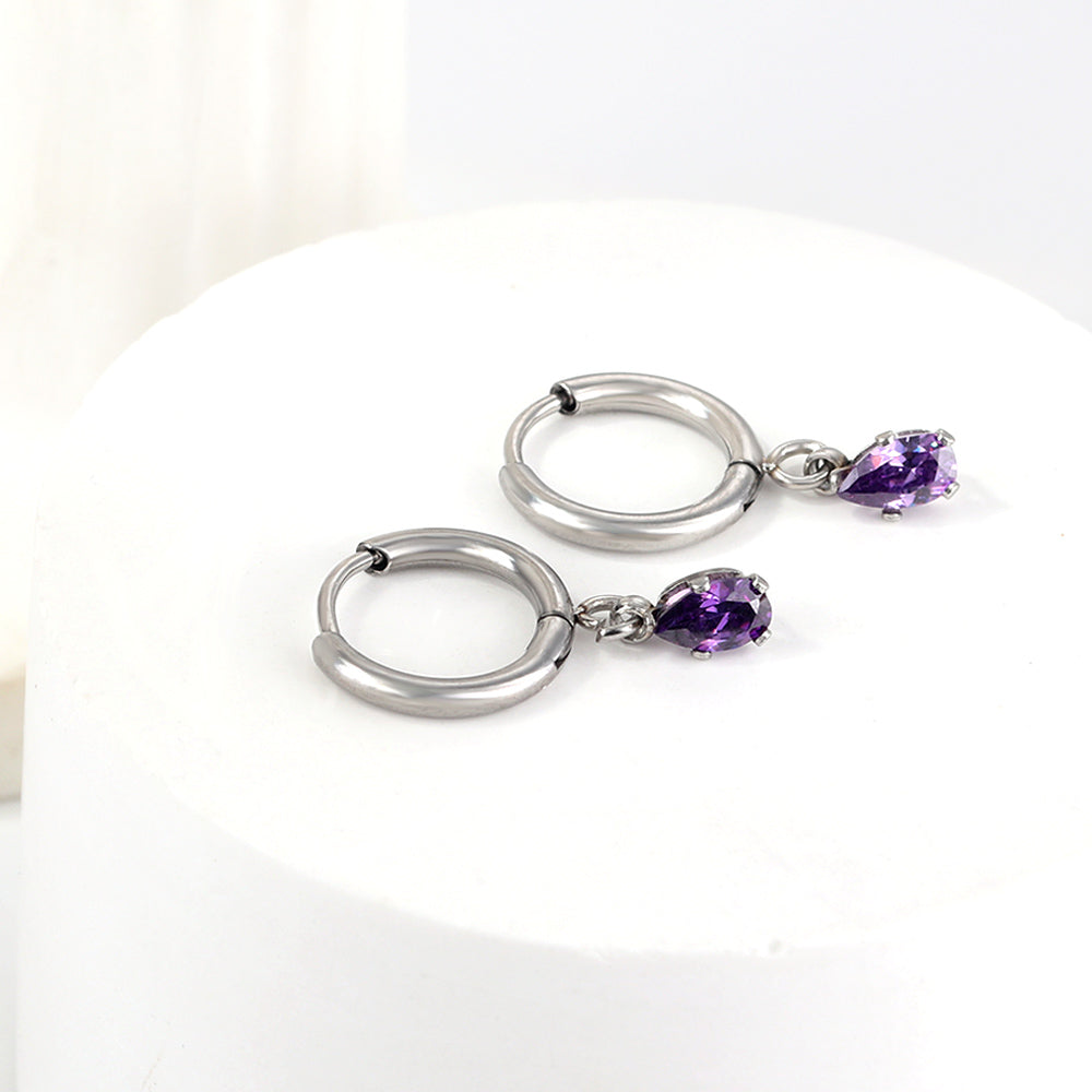 Zirkonia oorbellen met druppelvorm