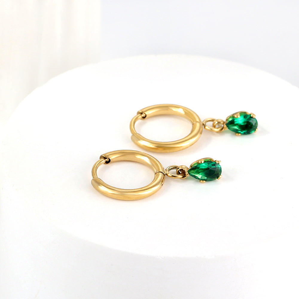 Zirkonia oorbellen met druppelvorm