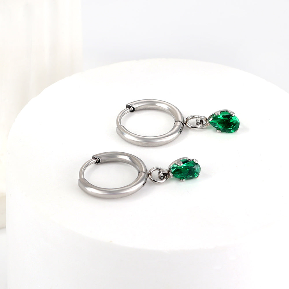 Zirkonia oorbellen met druppelvorm