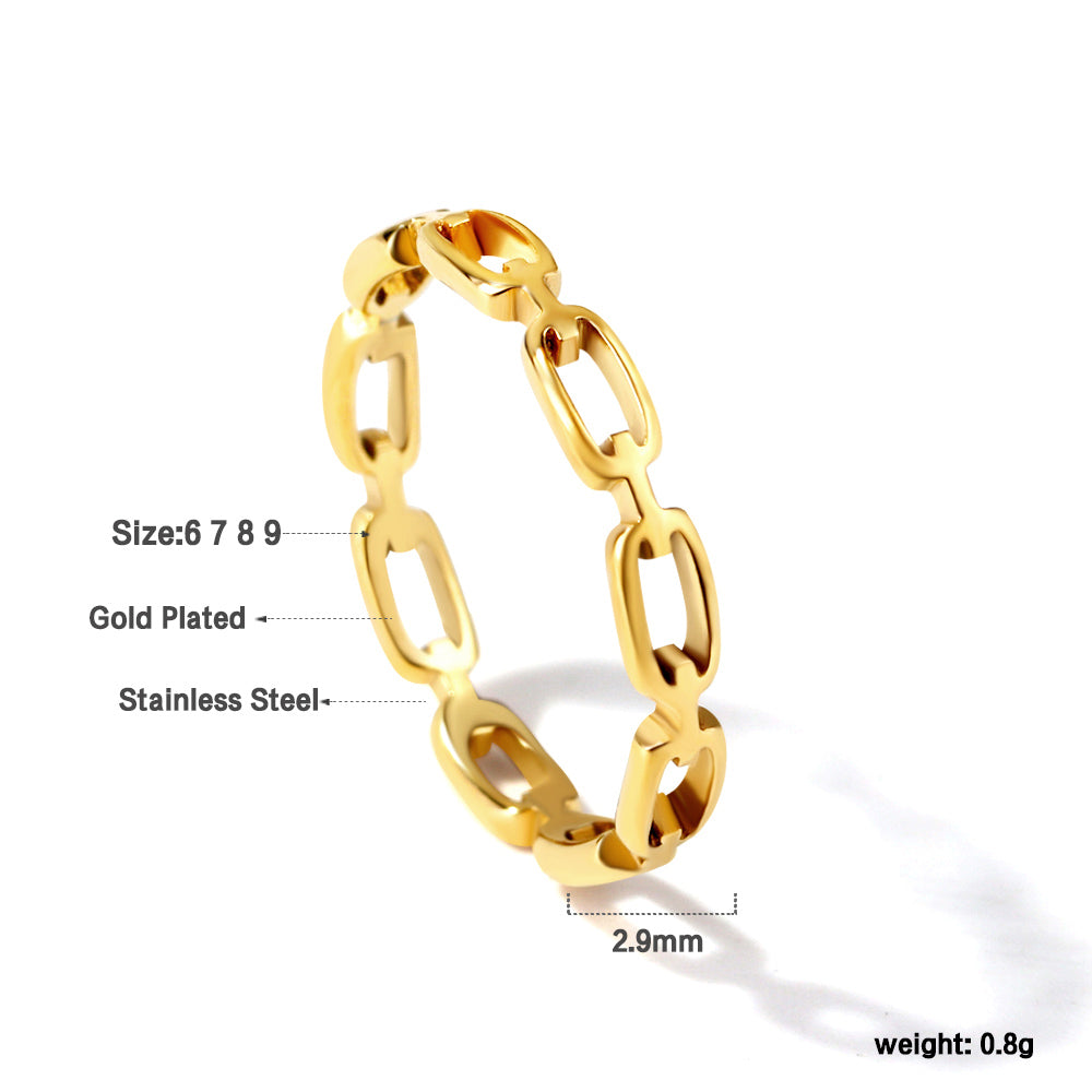 Gepolijste minimalistische meervoudige ovale ring