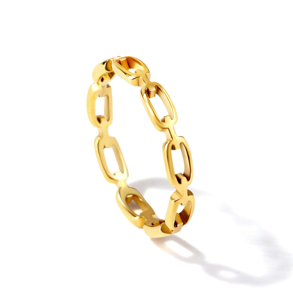 Gepolijste minimalistische meervoudige ovale ring