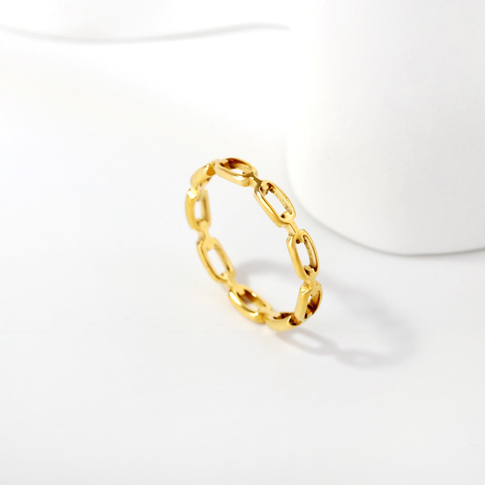 Gepolijste minimalistische meervoudige ovale ring