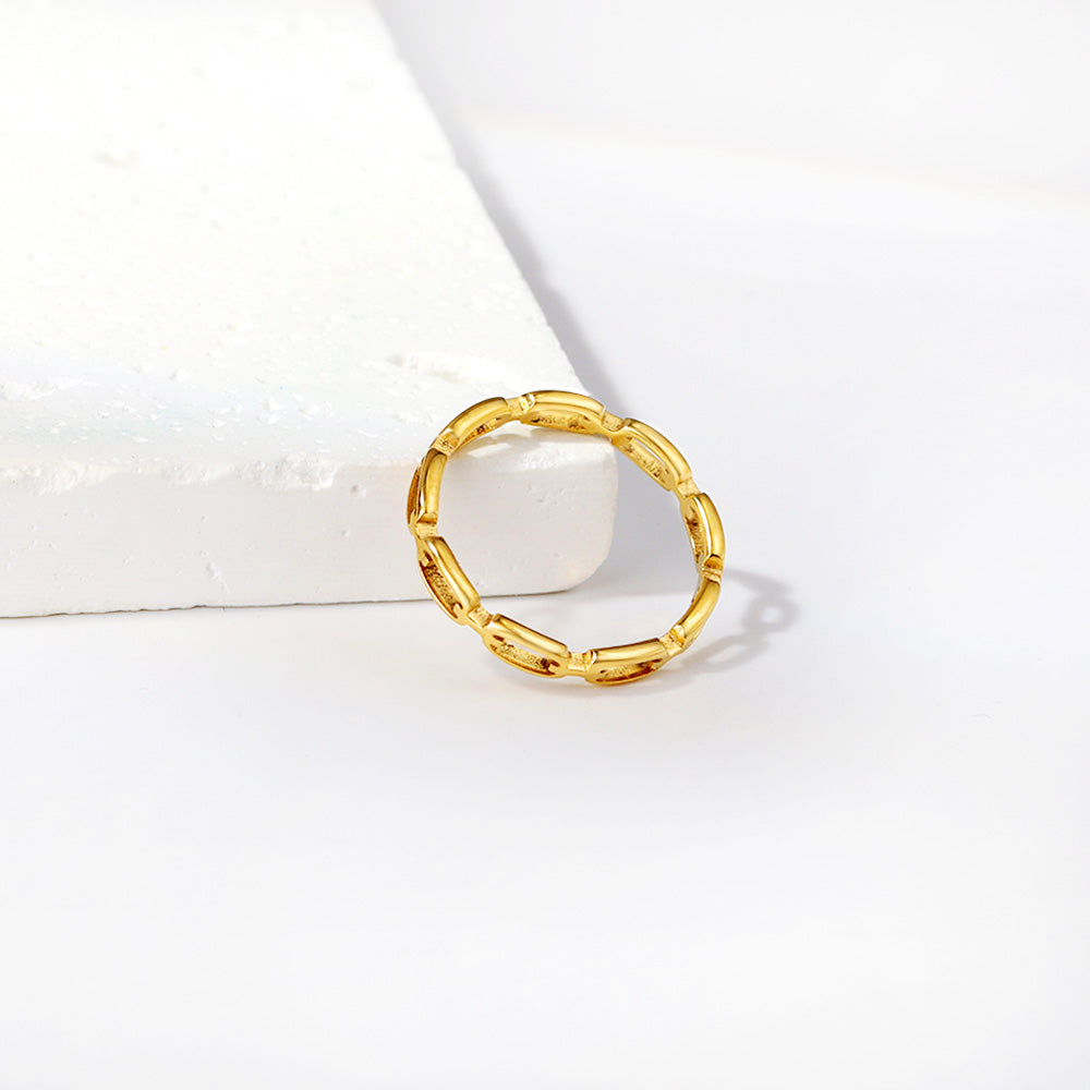 Gepolijste minimalistische meervoudige ovale ring