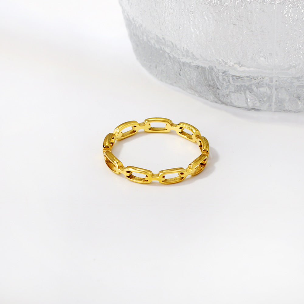 Gepolijste minimalistische meervoudige ovale ring