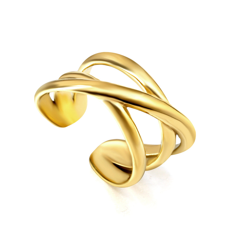 Goudkleurige ring met modern design