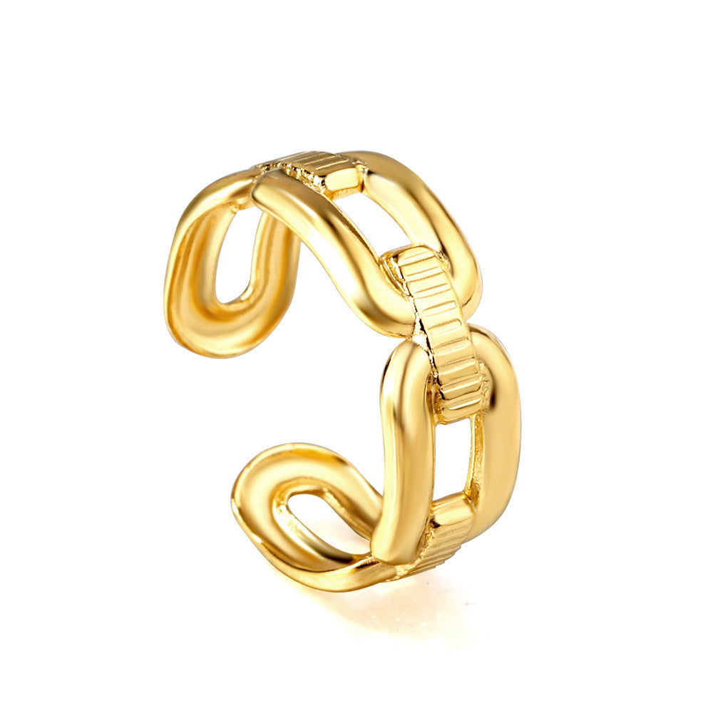 Moderne statement ring in goudkleur