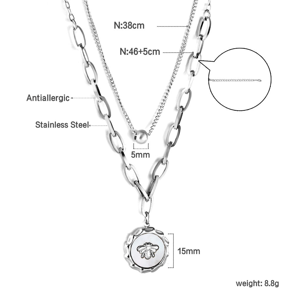 Samengestelde hangerketting met witte schelpen