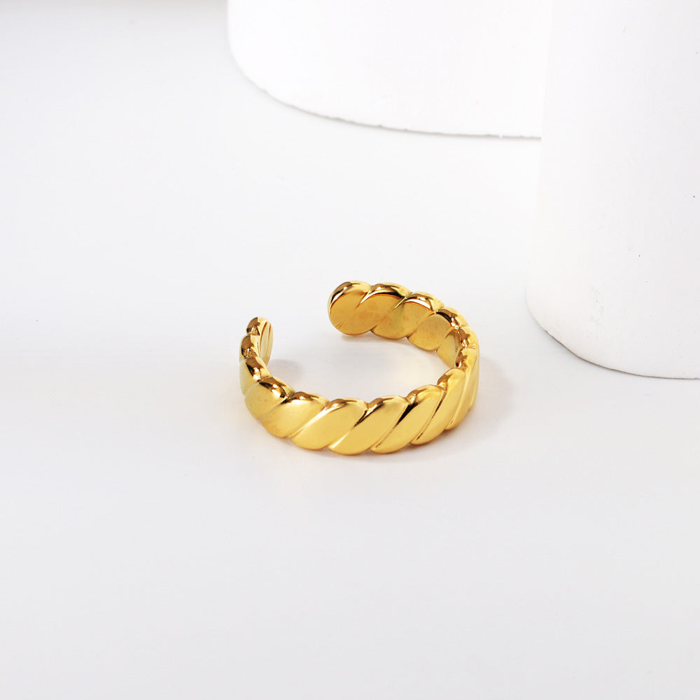 Twist Stripes Colorfast Stainless Steel Ring