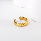 Twist Stripes Colorfast Stainless Steel Ring