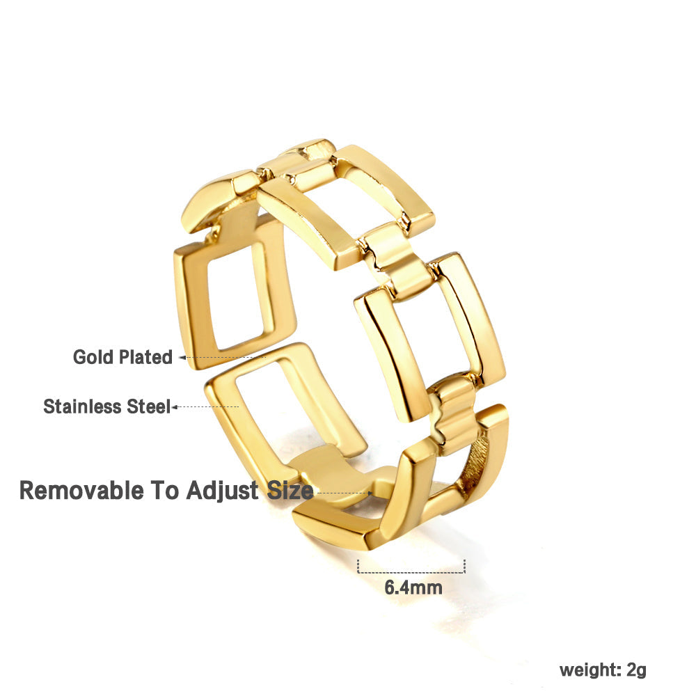 Verstelbare gepersonaliseerde gouden ring