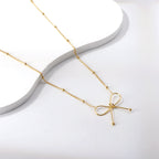 Gouden strik hanger ketting