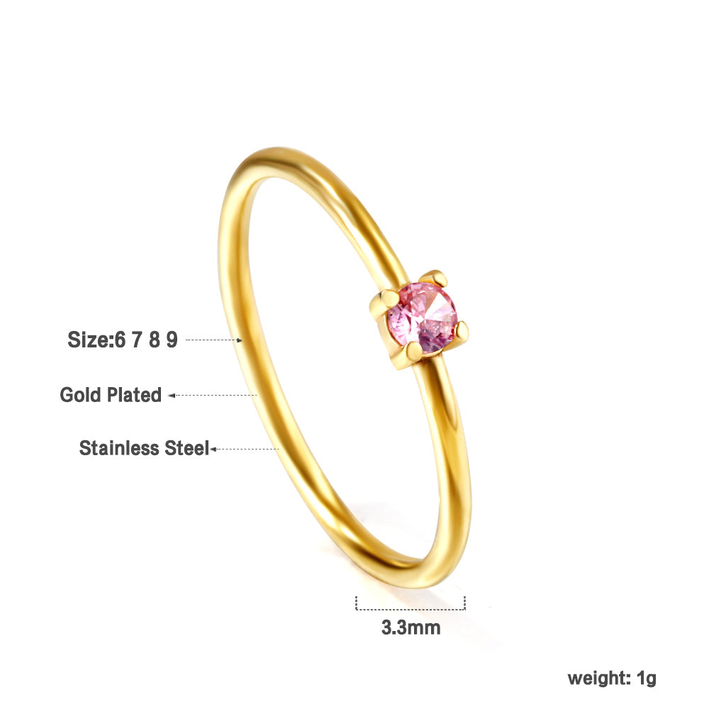 Literaire ring met veelkleurige zirkonia