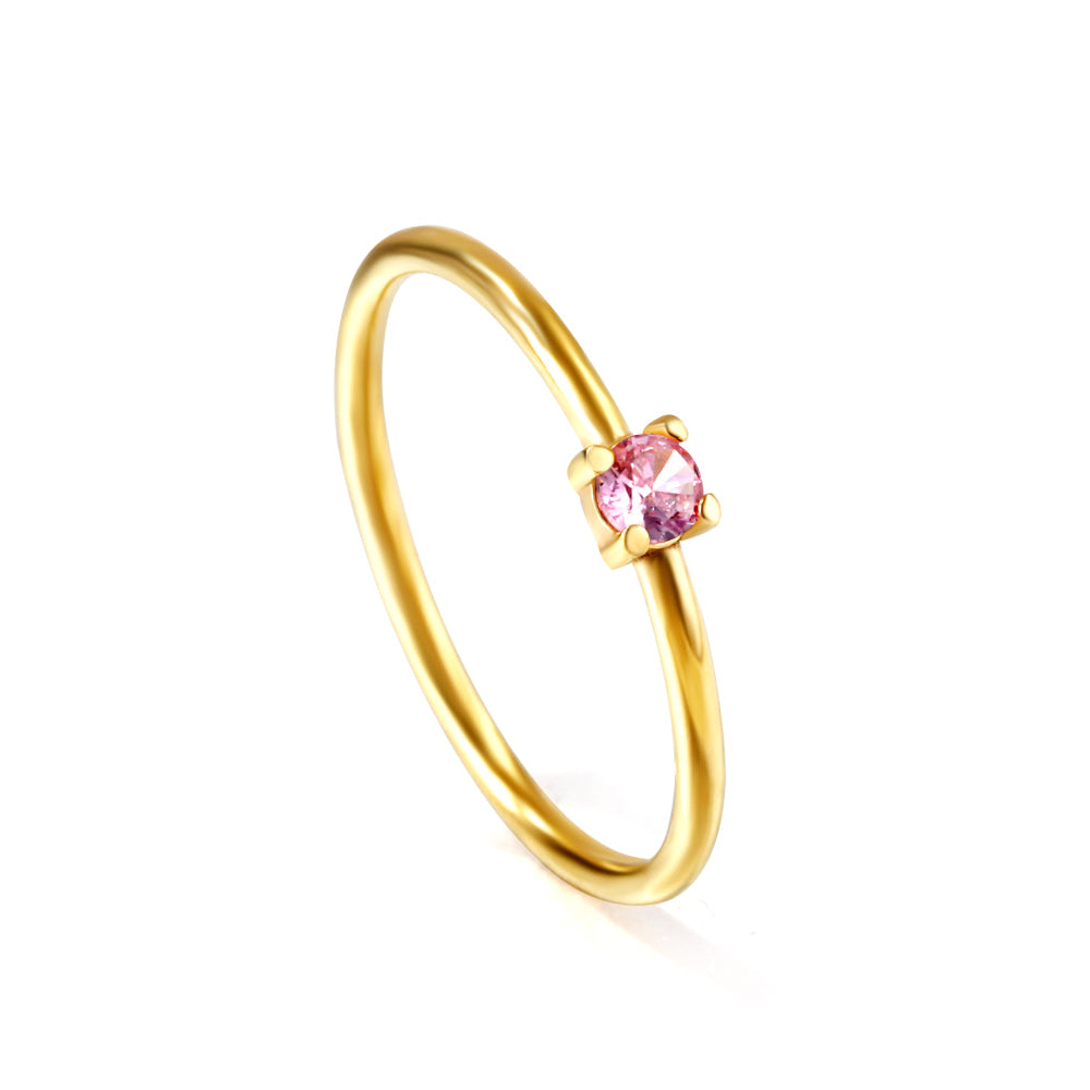 Bague littéraire en zircone multicolore