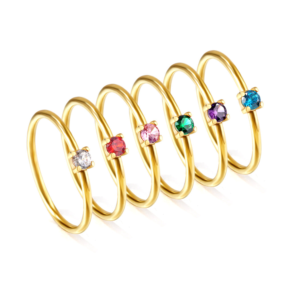 Bague littéraire en zircone multicolore