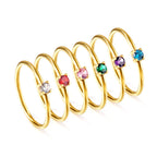 Bague littéraire en zircone multicolore