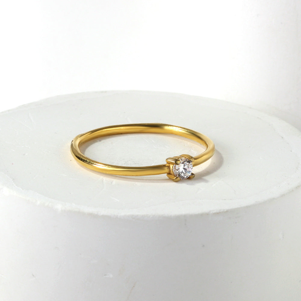 Bague littéraire en zircone multicolore