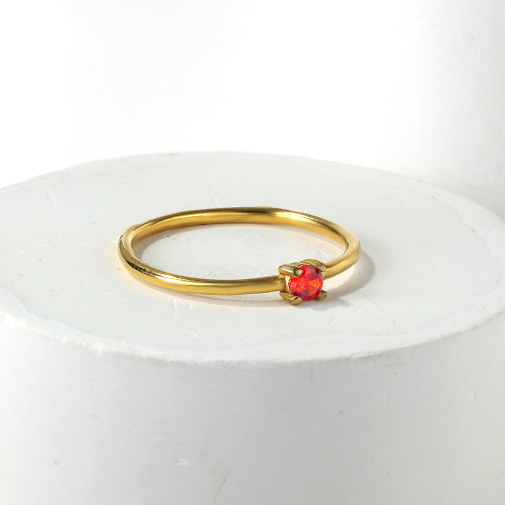 Literaire ring met veelkleurige zirkonia