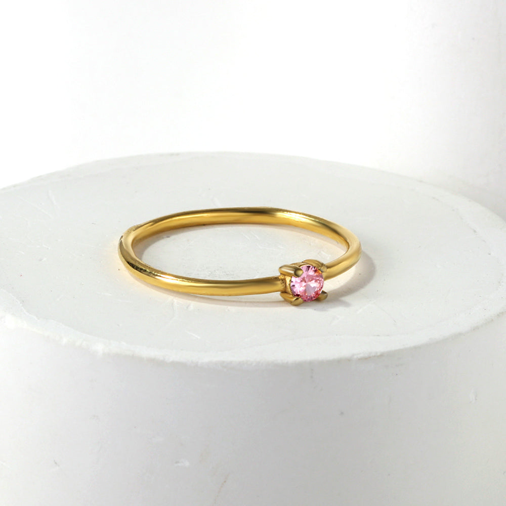 Bague littéraire en zircone multicolore