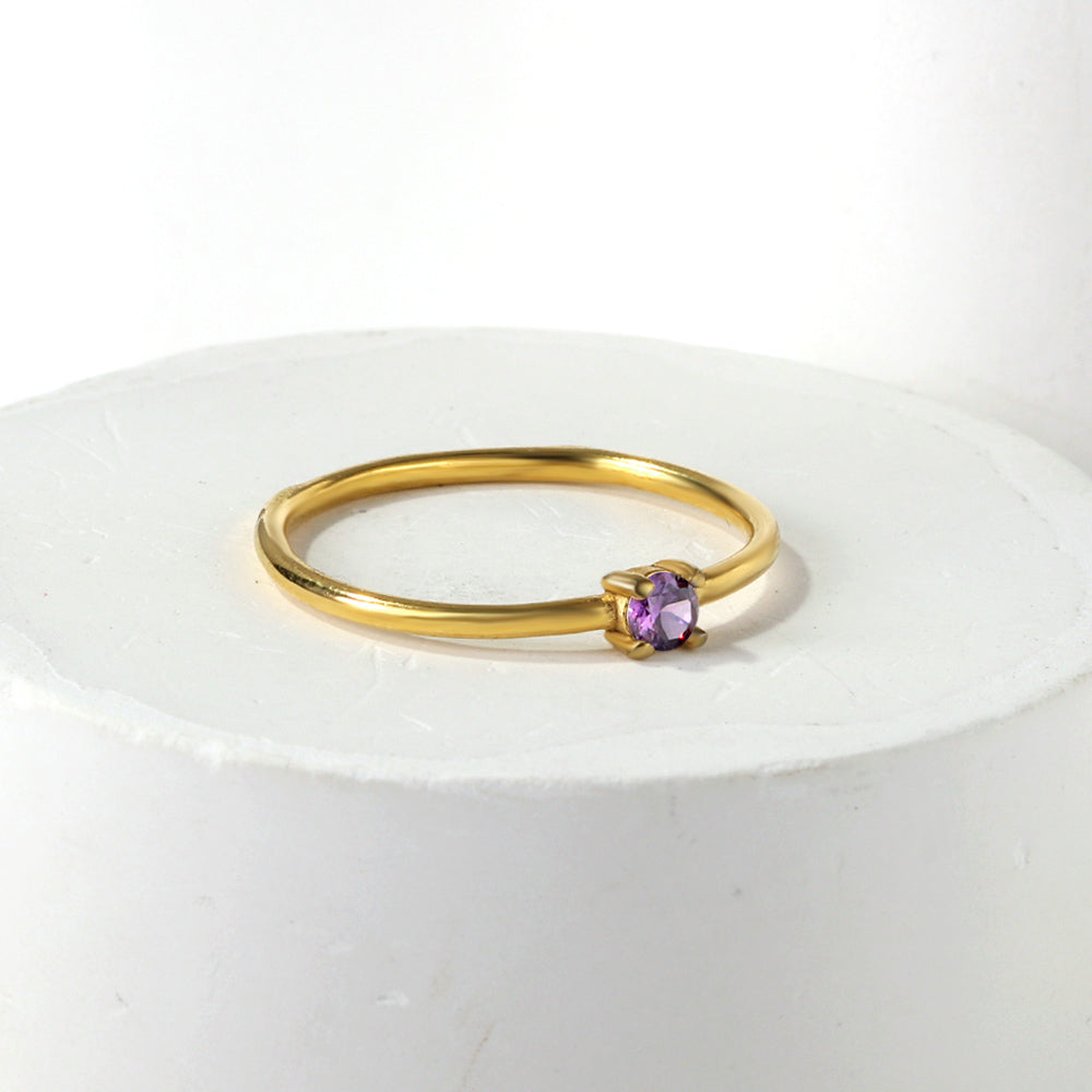 Bague littéraire en zircone multicolore