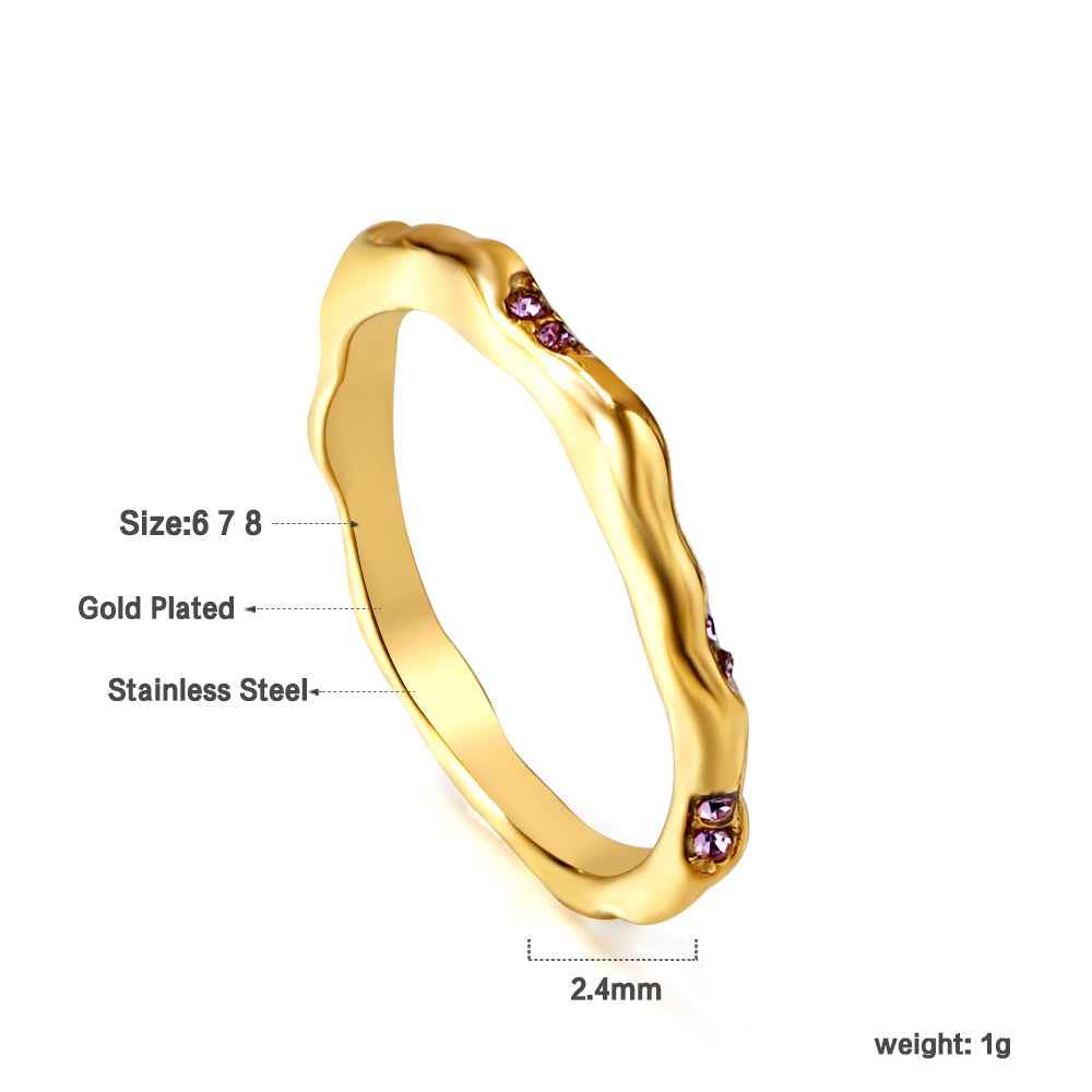 Twist Diamond roestvrijstalen ring