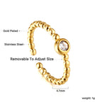 Open ronde kraal zirkonia ring