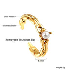 Zoetwaterparel geometrische ring