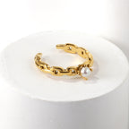 Zoetwaterparel geometrische ring