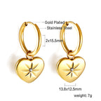 Ronde hartvormige oorbellen met zirkonia (2x16 mm)