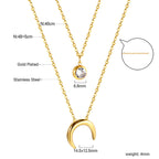 Maan &amp; Witte Diamant Dubbele Ketting
