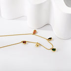 Waterdruppel gemengde kleuren diamanten hanger ketting