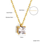 Ketting met veelkleurige vierkante diamanten hanger