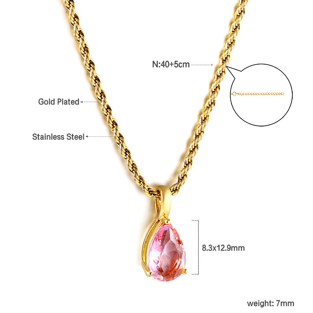 Ketting met veelkleurige traanvormige hanger