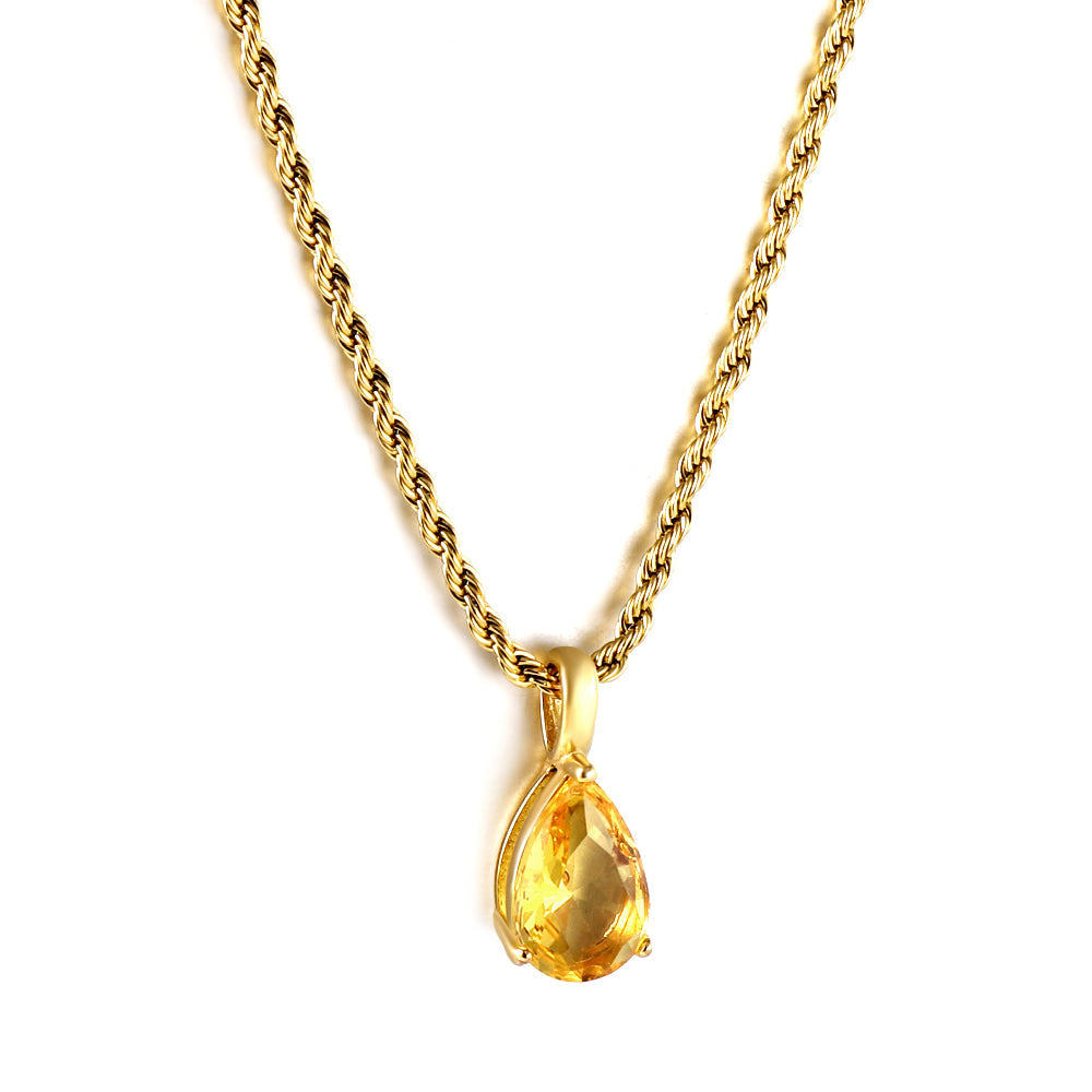 Ketting met hanger van veelkleurige diamant