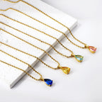 Ketting met veelkleurige traanvormige hanger