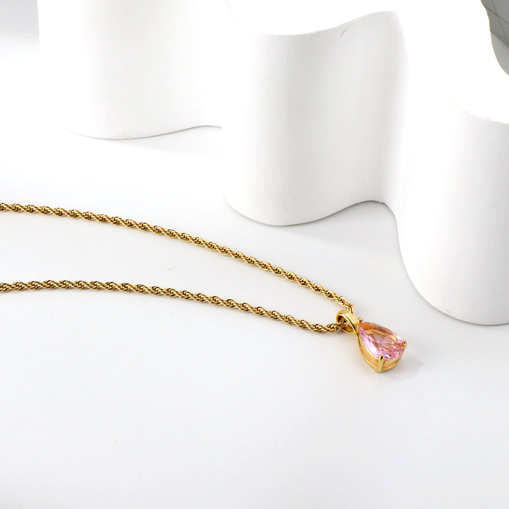 Ketting met veelkleurige traanvormige hanger