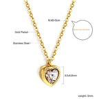 Ketting met veelkleurige hartvormige diamanthanger