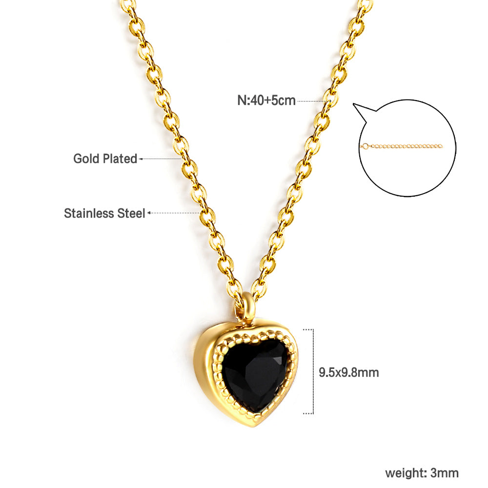 Ketting met veelkleurige hartvormige diamanthanger