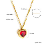 Ketting met veelkleurige hartvormige diamanthanger