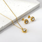 Ketting met veelkleurige hartvormige diamanthanger