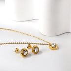 Ketting met veelkleurige hartvormige diamanthanger